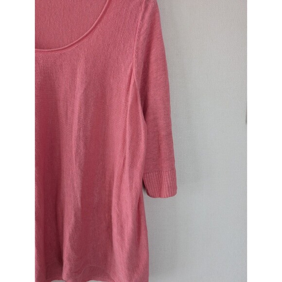 Eileen Fisher Linen Top Sz 1X Coral Pink Quiet Luxury Minimalist Coastal Blouse - Picture 4 of 9